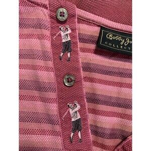 Embroidered Golfers Bobby Jones Collection Big Horn GC Cranberry/Navy/Blue Polo